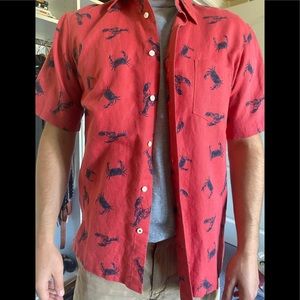 Nautica Men’s Linen shirt with lobsters and crabs